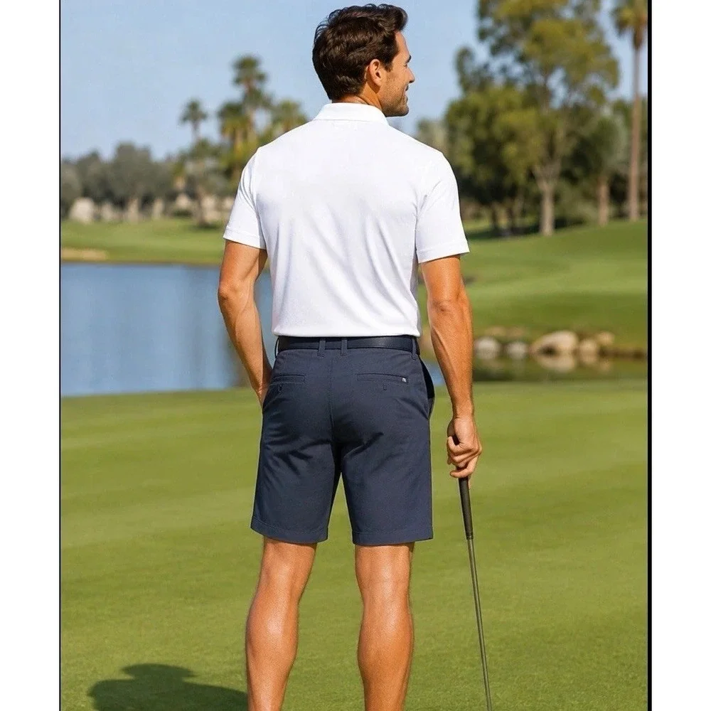 Travis Mathew Size 33 Shorts Mens Dark Blue Stretch Performance Chino Golf Short